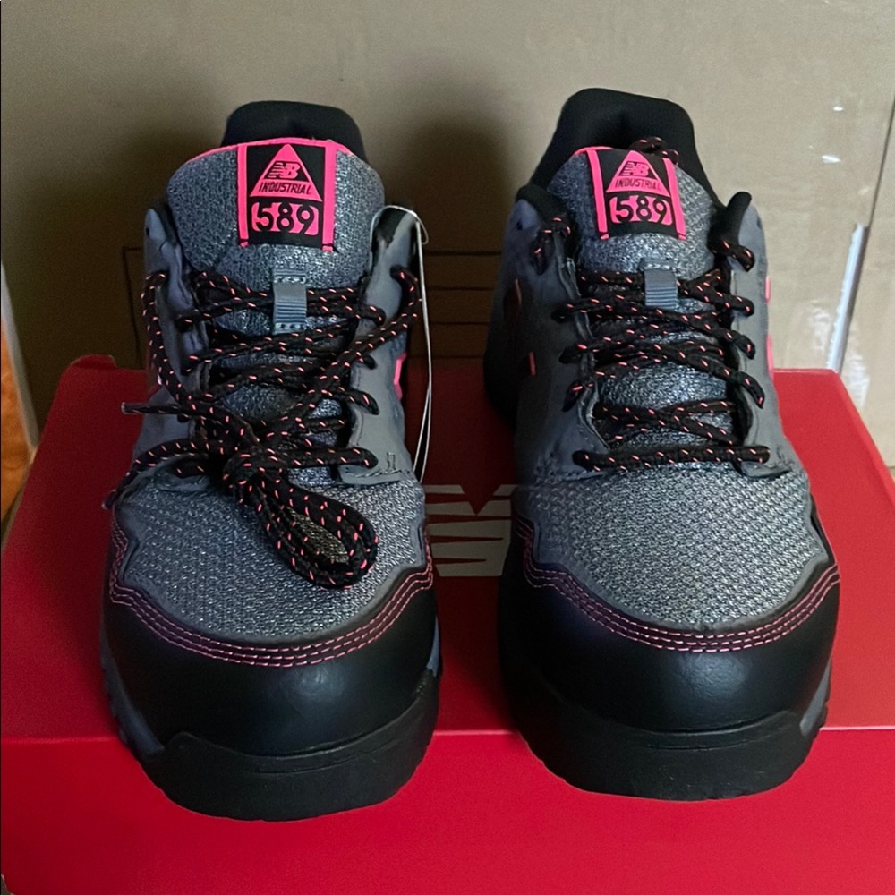 New Balance Gray and Pink work Shoes with Cushioned Midsoles
